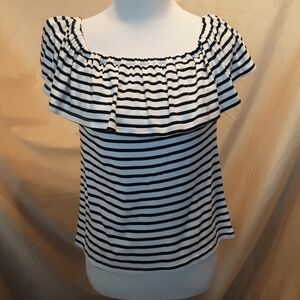 Splendid Striped Peasant Top SZ SM